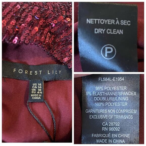 Forest Lily NEW Jumpsuit Sequin Wide Leg Crop Halter Neck Red Women’s Size 14 - Picture 11 of 15